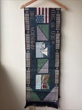 America The Beautiful Sea To Shining Sea Tapestry Table Runner ~ Warren Kimble